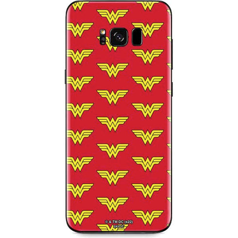 DC Comics Wonder Woman Logo Pattern Galaxy S8 Plus Skin